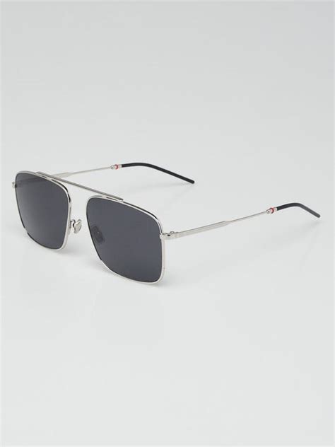 dior 0220s|Dior Homme Men's 0220S Silver Metal Flash Mirrored Aviator.